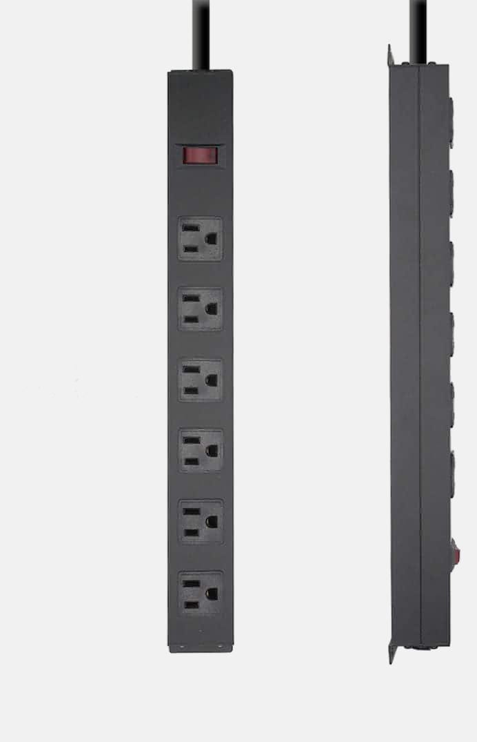 Industrial Mountable 6-Outlet Surge Protector - All in 1 Gaming