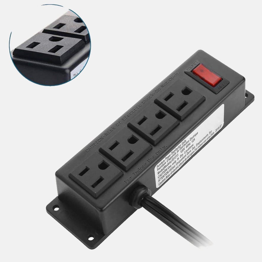 Industrial Mountable 4-Outlet Surge Protector - All in 1 Gaming