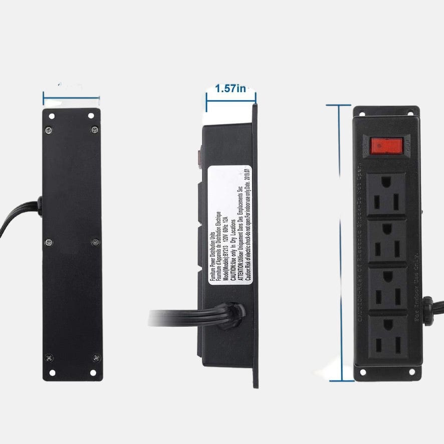 Industrial Mountable 4-Outlet Surge Protector - All in 1 Gaming