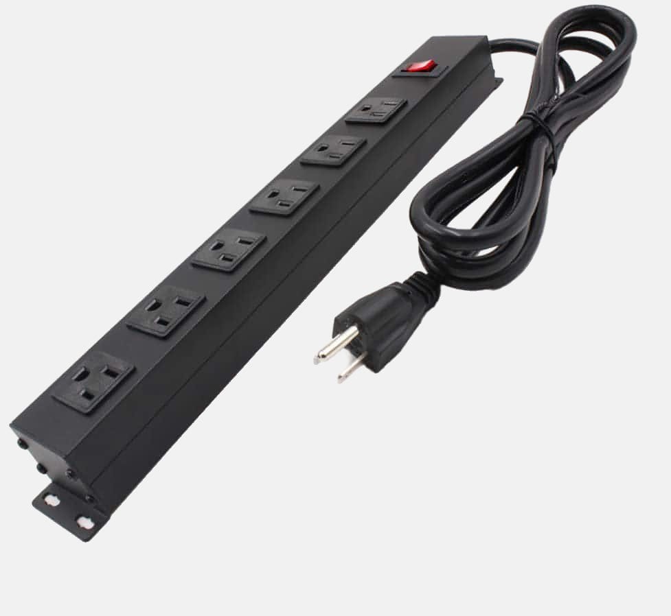 Industrial Mountable 6-Outlet Surge Protector - All in 1 Gaming